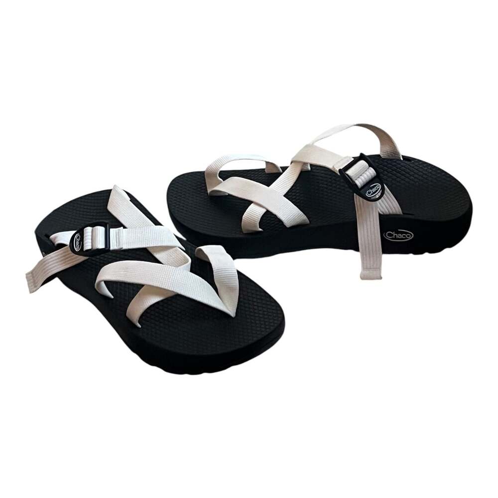 Chaco Z/Cloud 2 Sandals Black and White Toe-Loop Sport Hiking Sandals New Size: